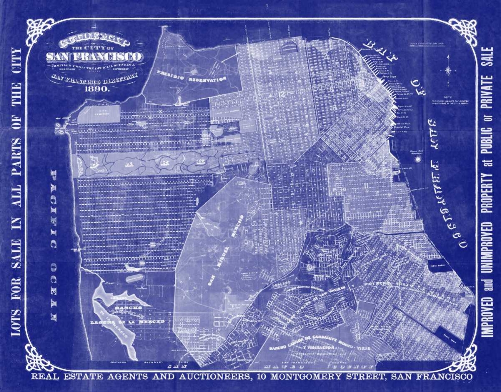 San Francisco Blueprint art print by Adam Shaw Cartography for $57.95 CAD