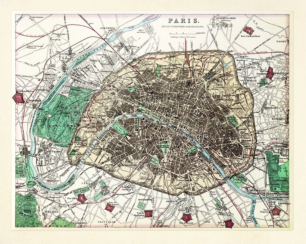 Paris Vintage art print by Adam Shaw Cartography for $57.95 CAD