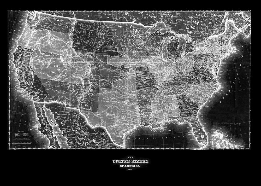 United States 1853 art print by Adam Shaw Cartography for $57.95 CAD