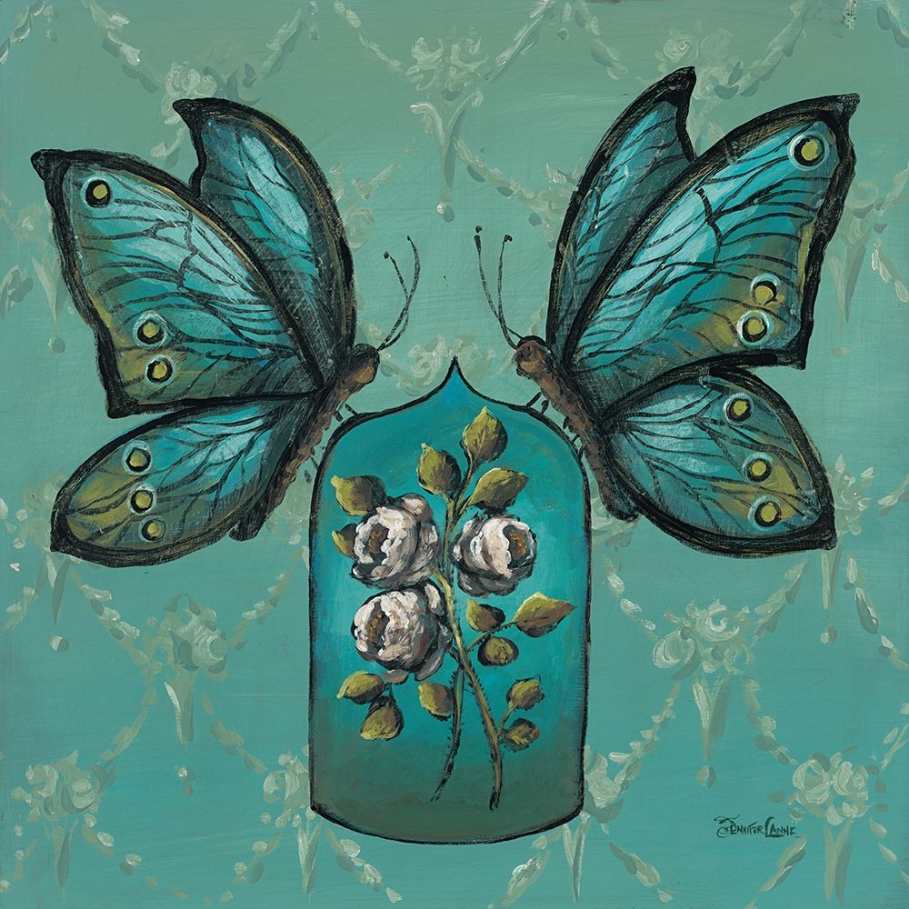Butterflies And Cloche art print by Jennifer Lanne for $57.95 CAD