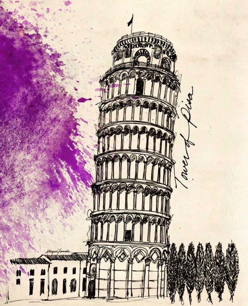 Tower of Pisa in Pen art print by Morgan Yamada for $57.95 CAD