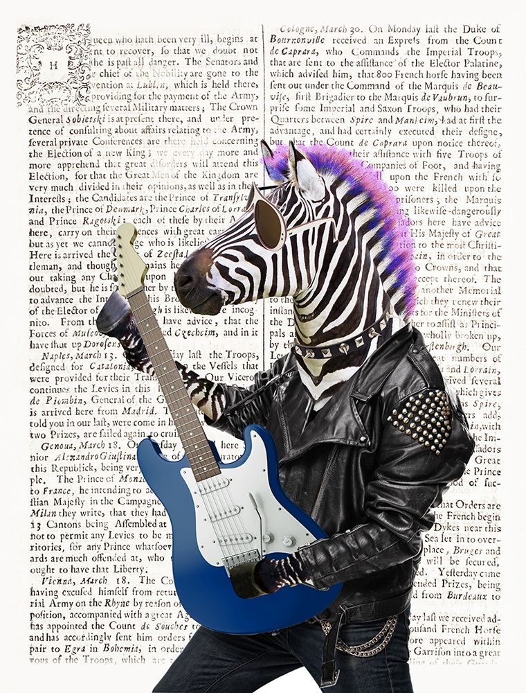 Rockn Zebra art print by Evangeline Taylor for $57.95 CAD