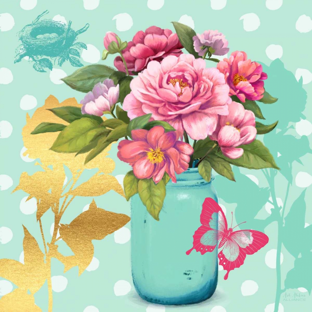Mint Mason Jar Bouquet art print by Art Atelier Alliance for $57.95 CAD