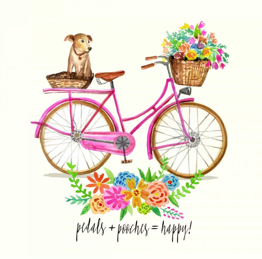 Pedals + Pooches art print by Jin Jing for $57.95 CAD