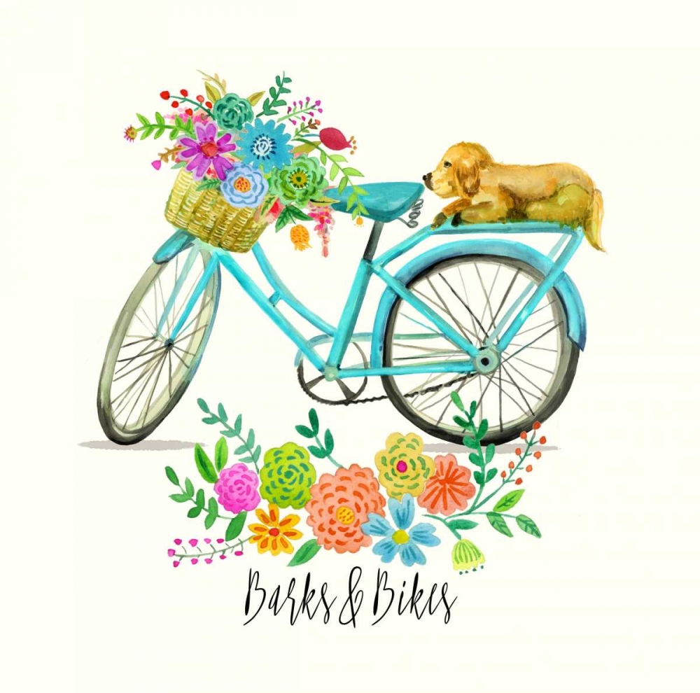 Barks and Bikes art print by Jin Jing for $57.95 CAD