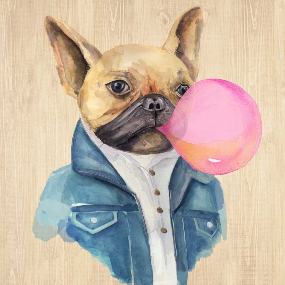 A Blowing Bubble French Bulldog art print by Jin Jing for $57.95 CAD