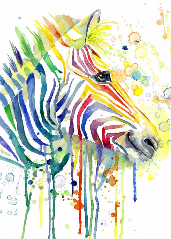 Colorful Zebra art print by Jin Jing for $57.95 CAD