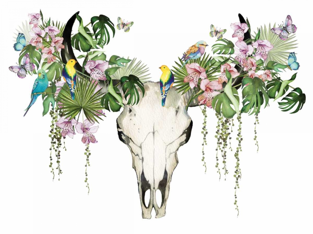 Tropical Skull art print by Summer Thornton for $57.95 CAD