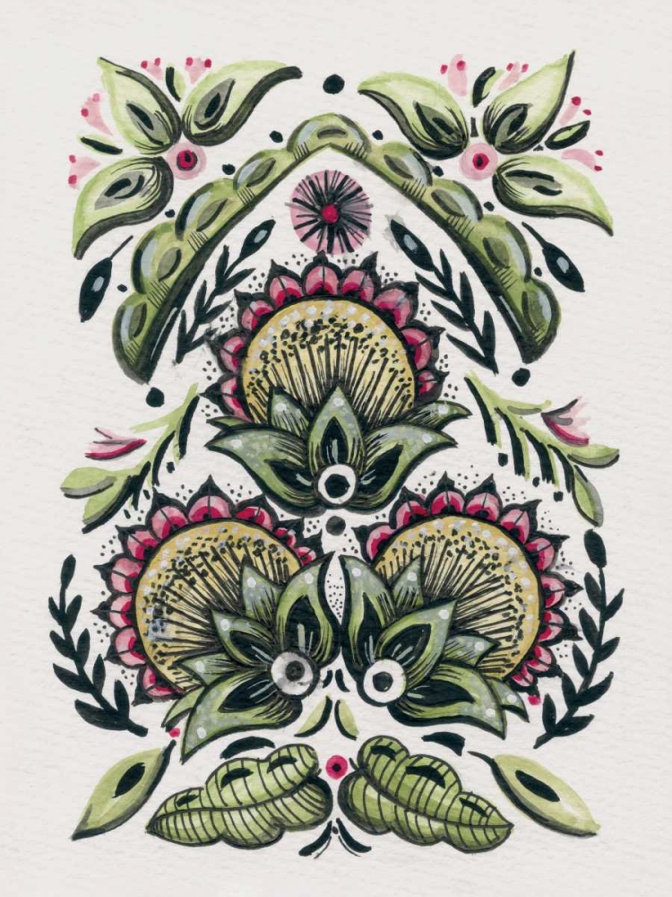 Folk Floral I art print by Amanda Colville for $57.95 CAD