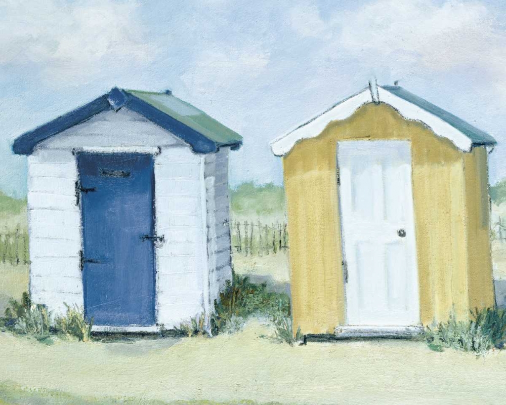 Two Beach Huts art print by Jane Hewlett for $57.95 CAD