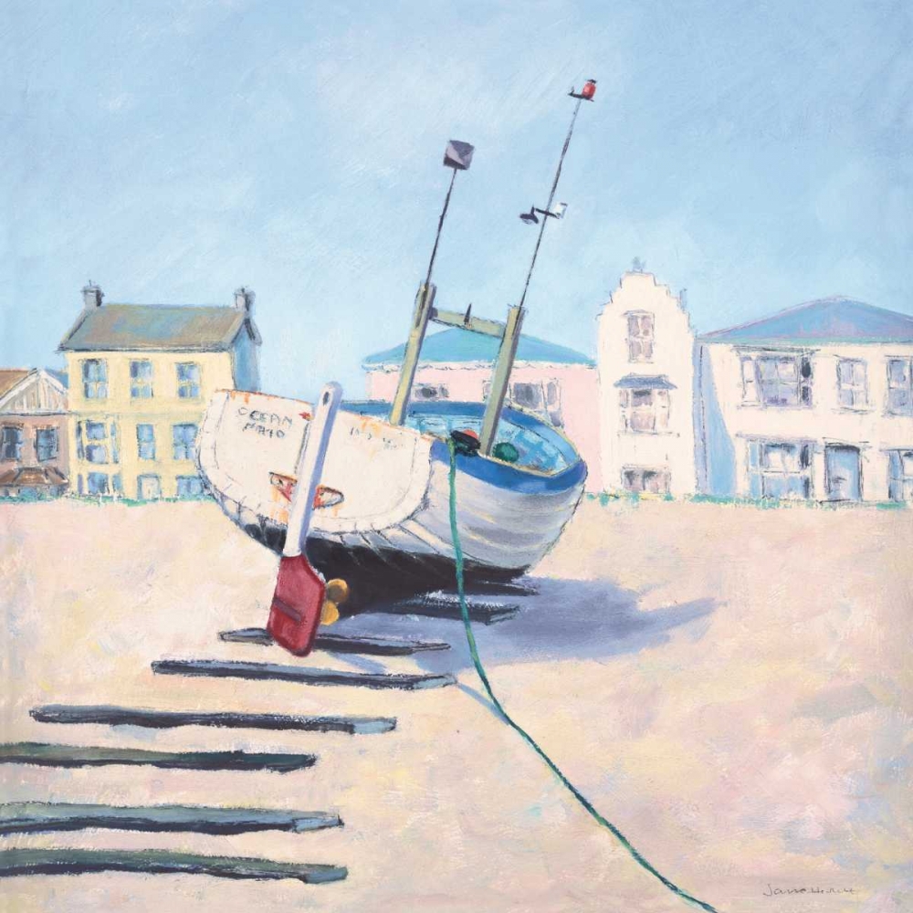 Moored Boat art print by Jane Hewlett for $57.95 CAD