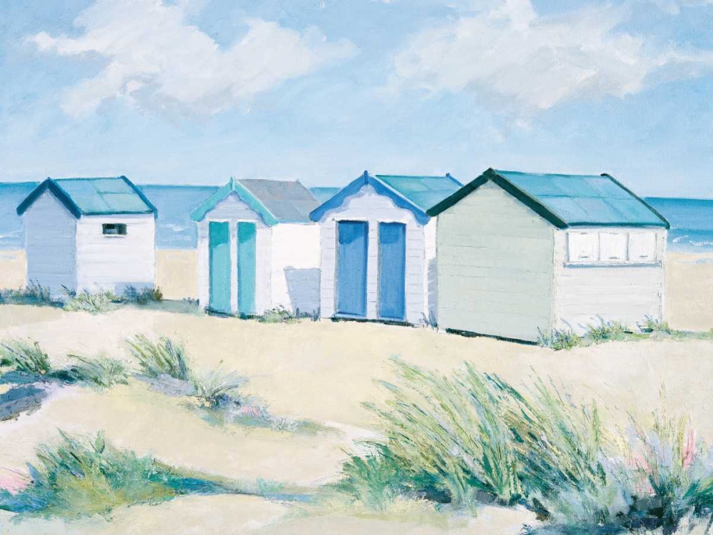 Beach  Huts On A Bright Day art print by Jane Hewlett for $57.95 CAD