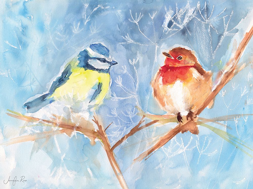 Garden Birds Winter art print by Jennifer Rose for $57.95 CAD