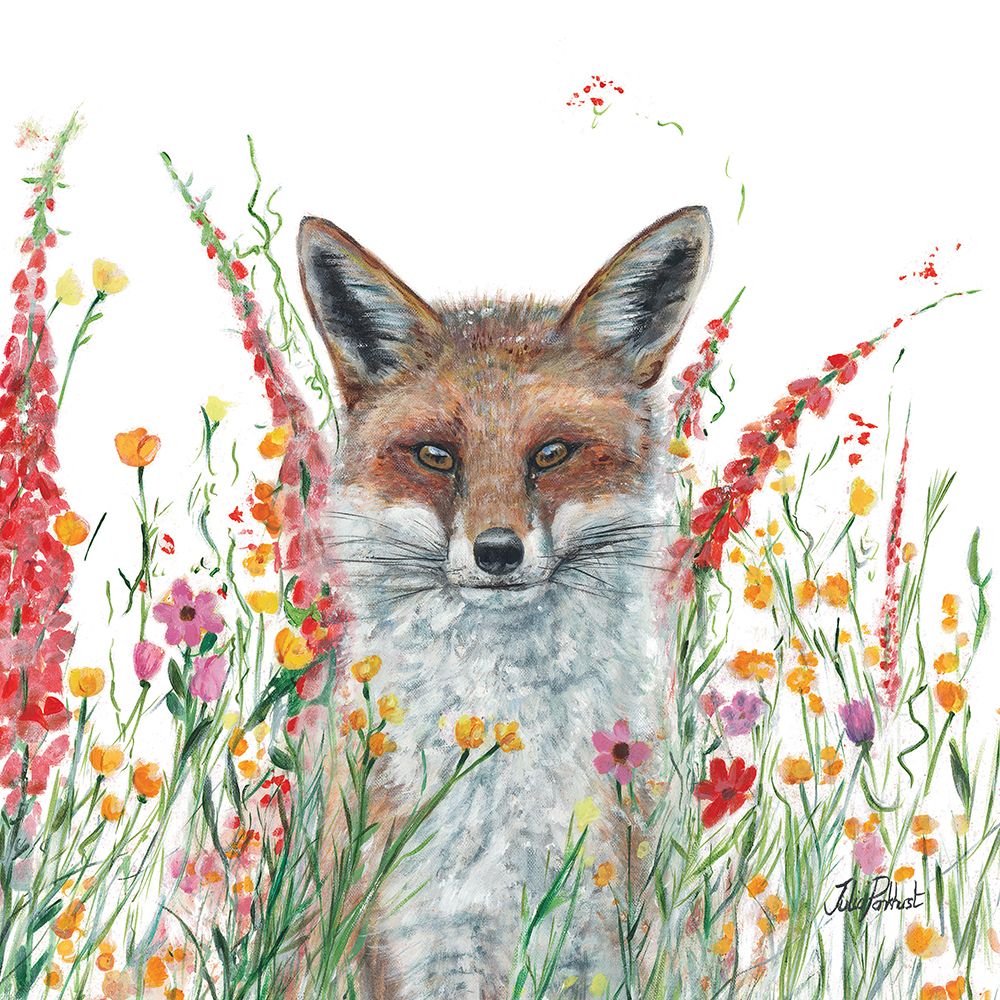 Fox In Flowers art print by Julia Pankhurst for $57.95 CAD