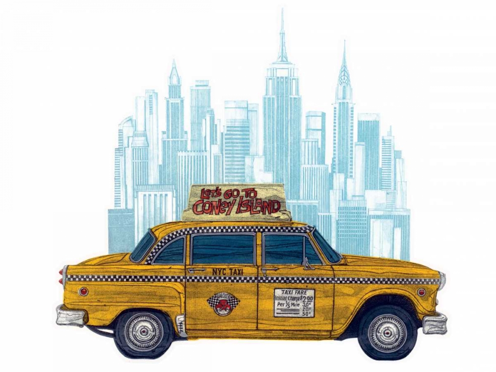 Taxi New York art print by Barry Goodman for $57.95 CAD