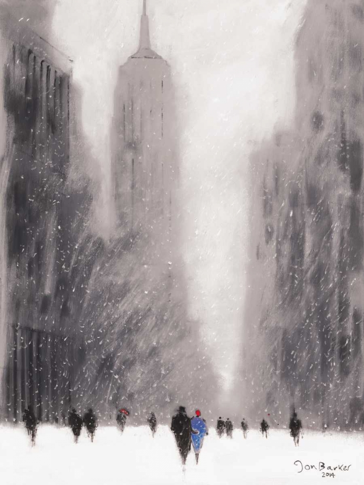 Heavy Snowfall, 5th Avenue - New York art print by Jon Barker for $57.95 CAD