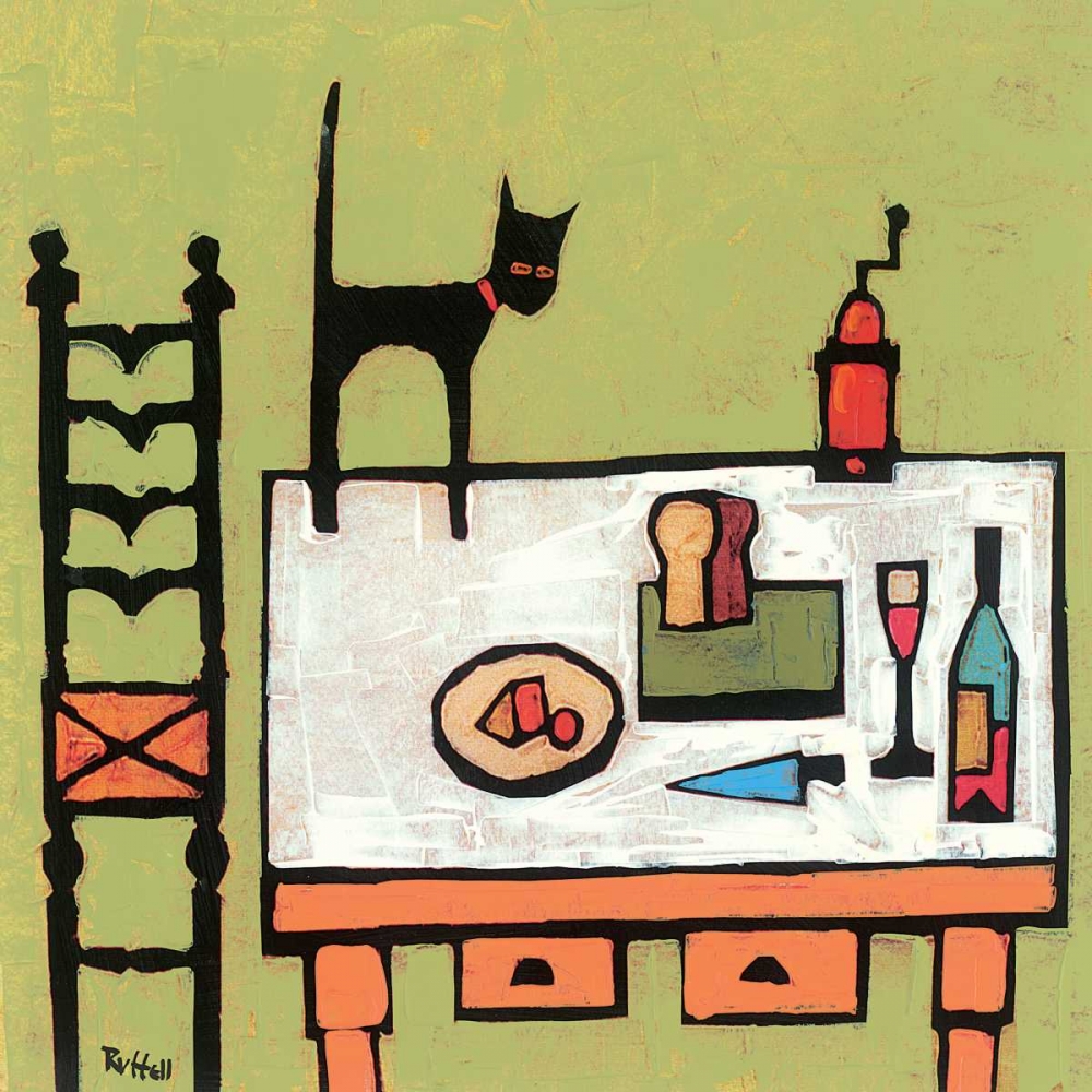 Cat on Table art print by Colin Ruffell for $57.95 CAD