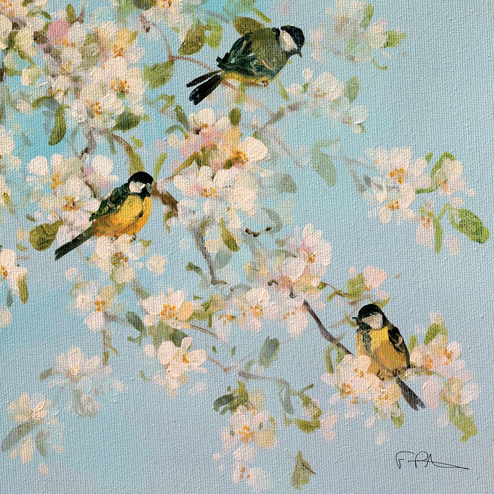 Song Birds and Apple Blossom art print by Fletcher Prentice for $57.95 CAD