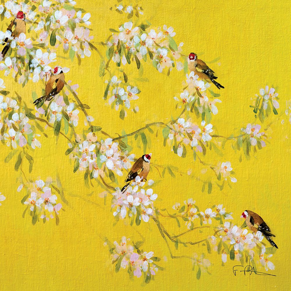 Spring Goldfinches art print by Fletcher Prentice for $57.95 CAD