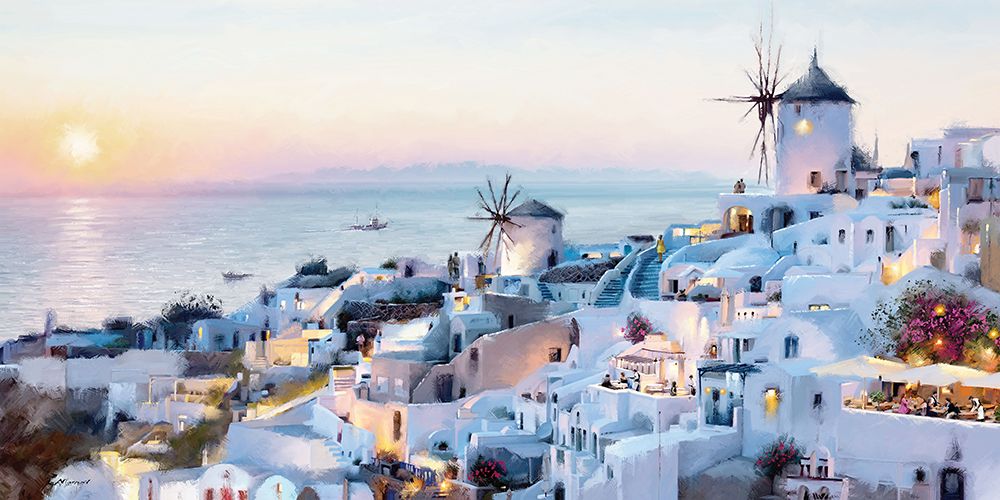 Santorini art print by Richard Macneil for $57.95 CAD