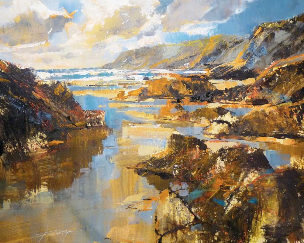 Waves and Evening Sun, North Cornwall art print by Chris Forsey for $57.95 CAD