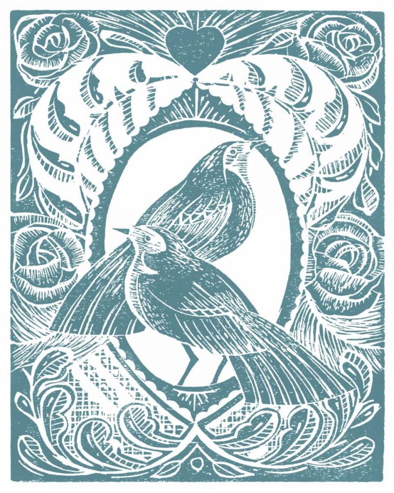 Love Birds - Blue art print by Amanda Colville for $57.95 CAD