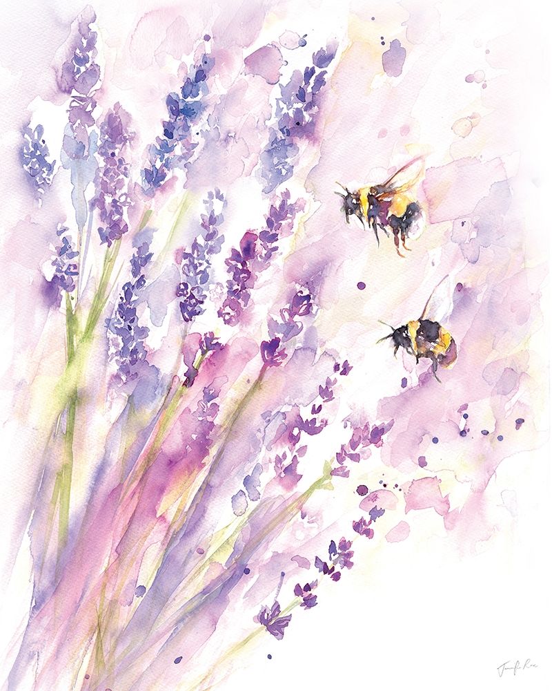 Bees and Lavender art print by Jennifer Rose for $57.95 CAD