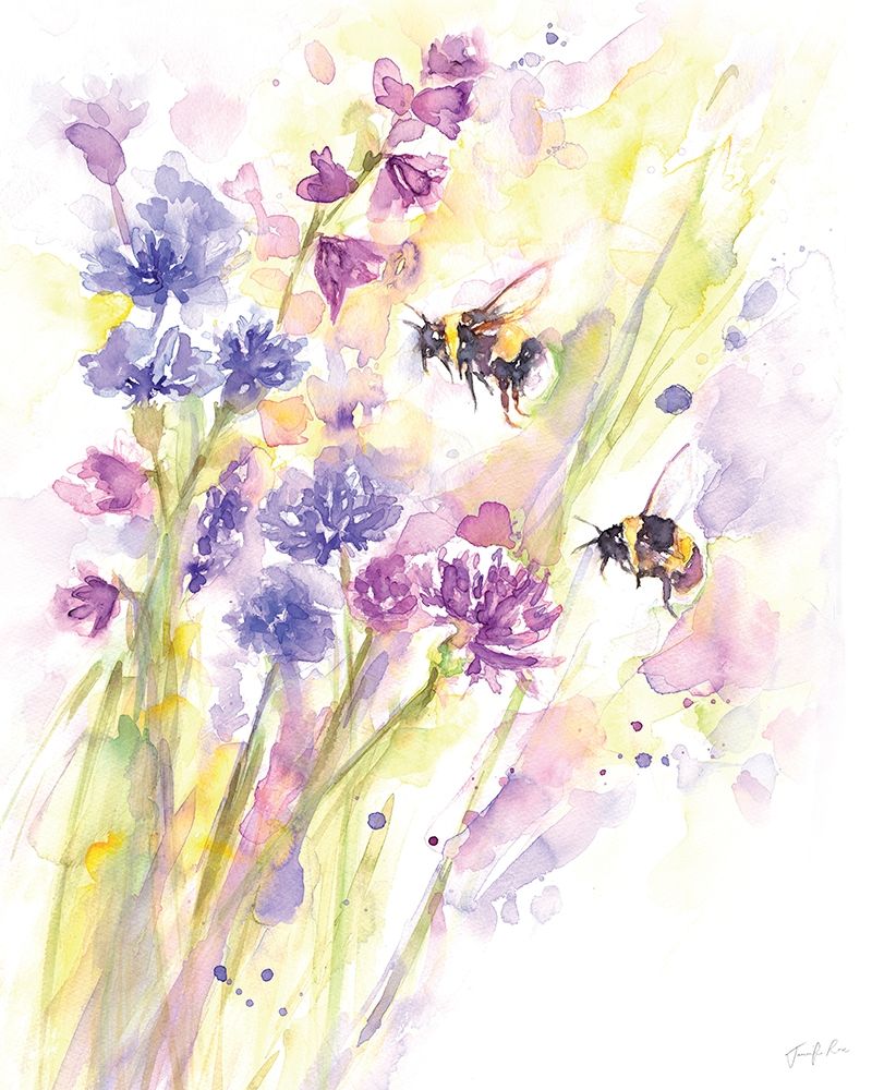 Bees and Wildflowers art print by Jennifer Rose for $57.95 CAD