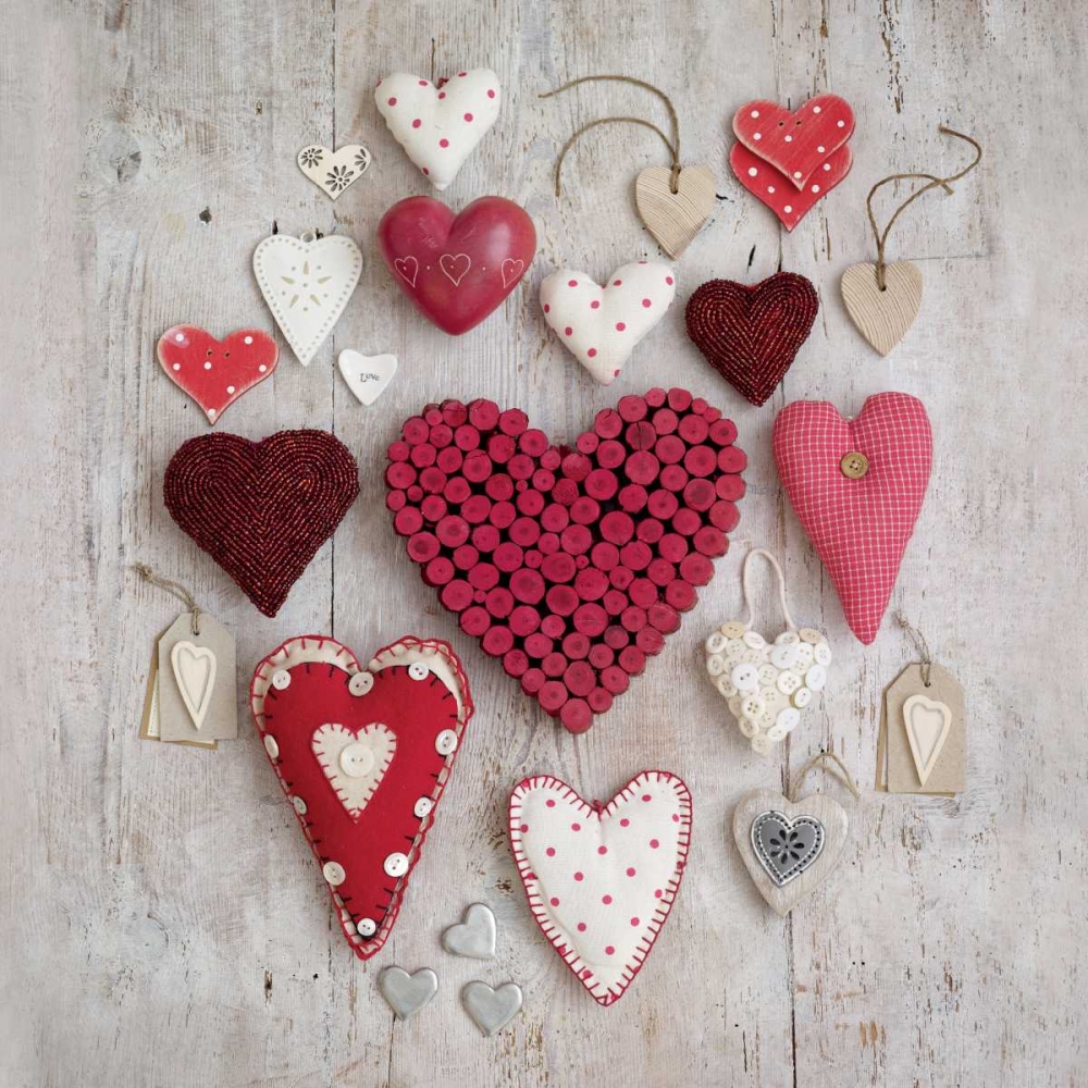 Red and White Hearts art print by Howard Shooter for $57.95 CAD
