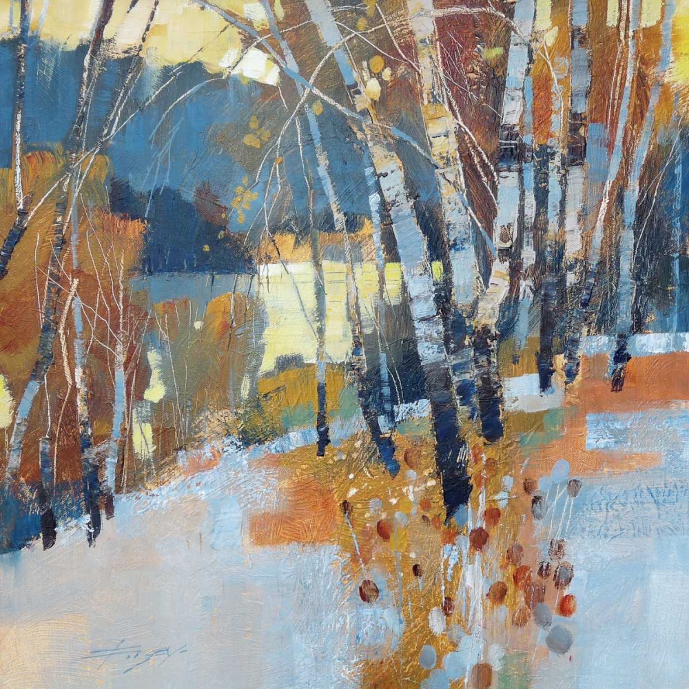 Birch, Frost and Winter Lake art print by Chris Forsey for $57.95 CAD