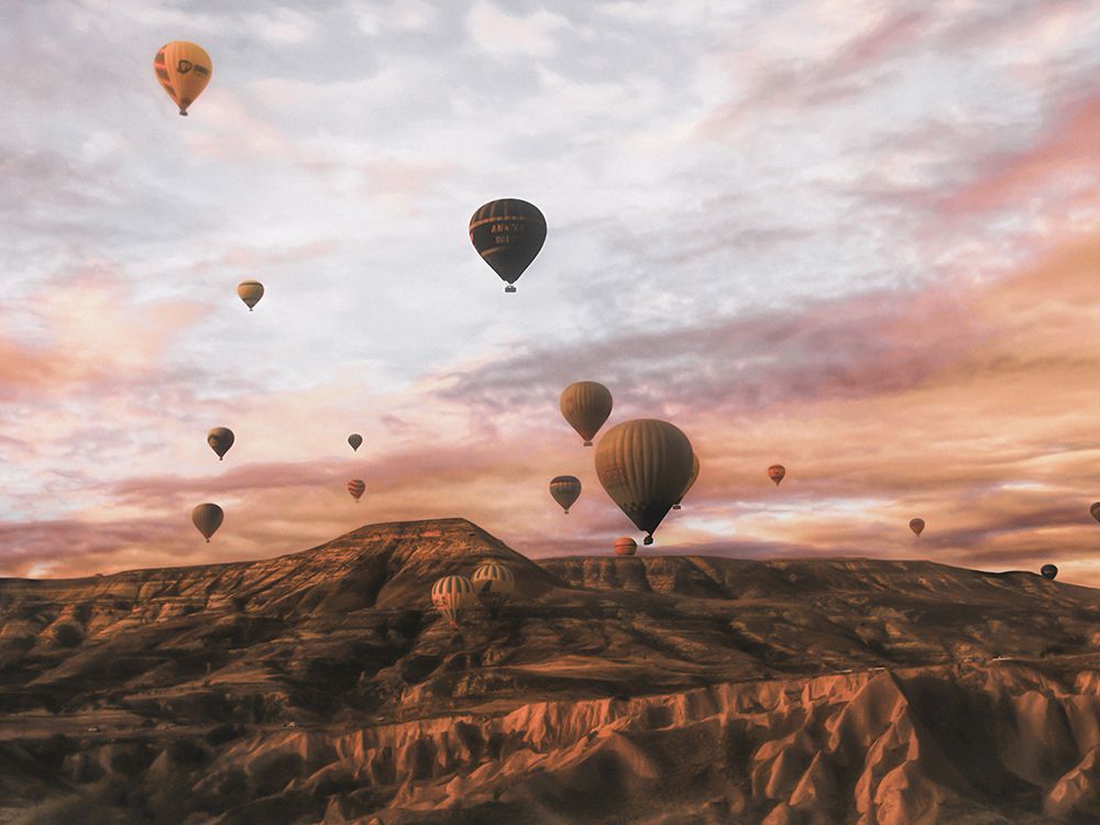 Cappodocia Hot Air Balloon art print by Ayse Yorgancilar for $57.95 CAD