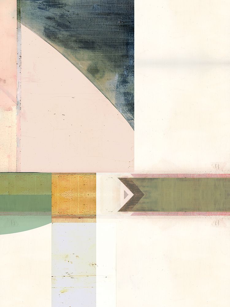 Pink Green White Abstract I art print by Cartissi for $57.95 CAD