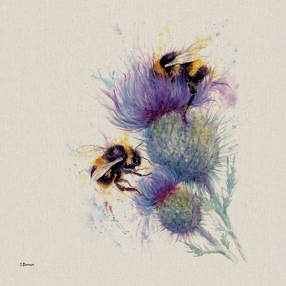 Bees on Thistle art print by Jane Bannon for $57.95 CAD