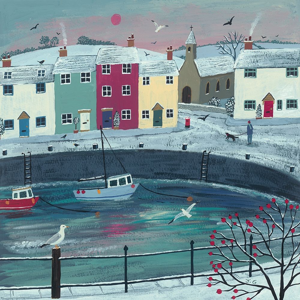 A Walk Round Winter Harbour art print by Jo Grundy for $57.95 CAD