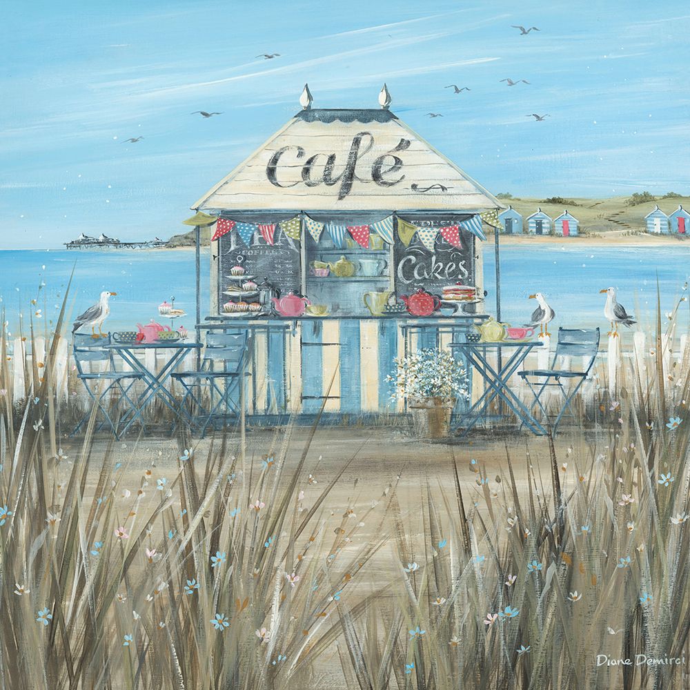 Beach Cafe art print by Diane Demirci for $57.95 CAD