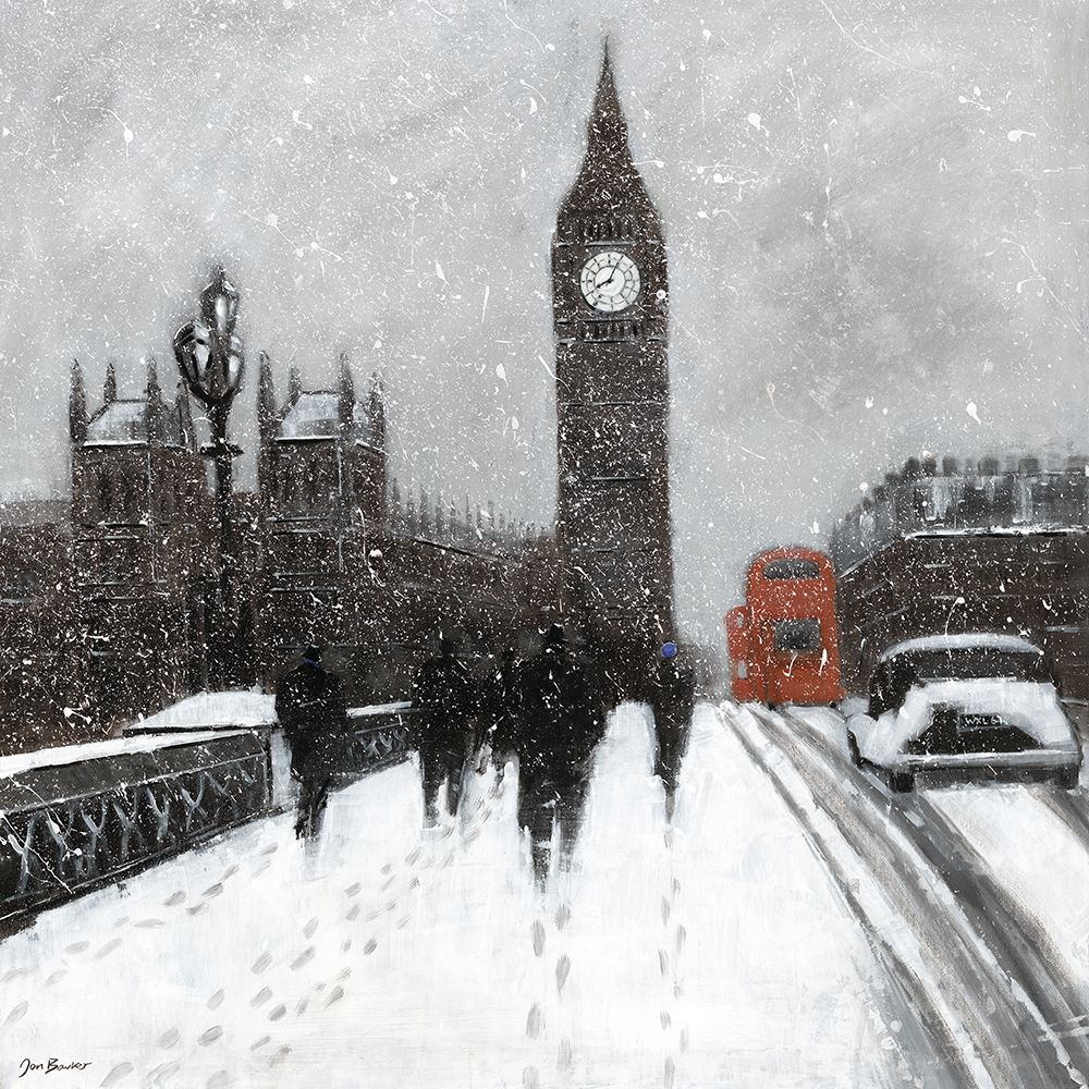 Snow Men, Westminster Bridge art print by Jon Barker for $57.95 CAD