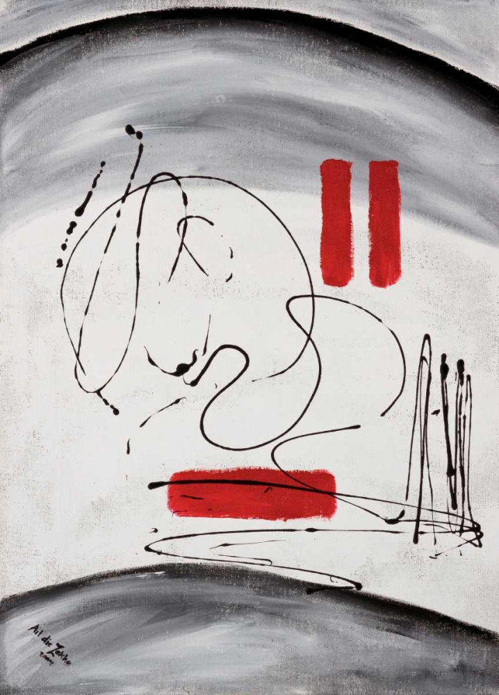 Three red blocks art print by Art die Zakko for $57.95 CAD