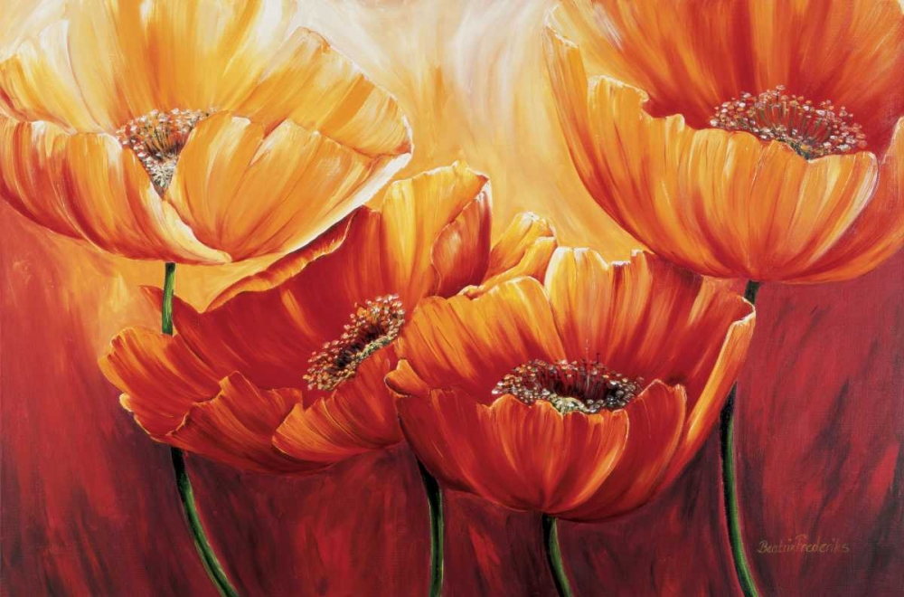 The four poppies art print by Beatrix Frederiks for $57.95 CAD