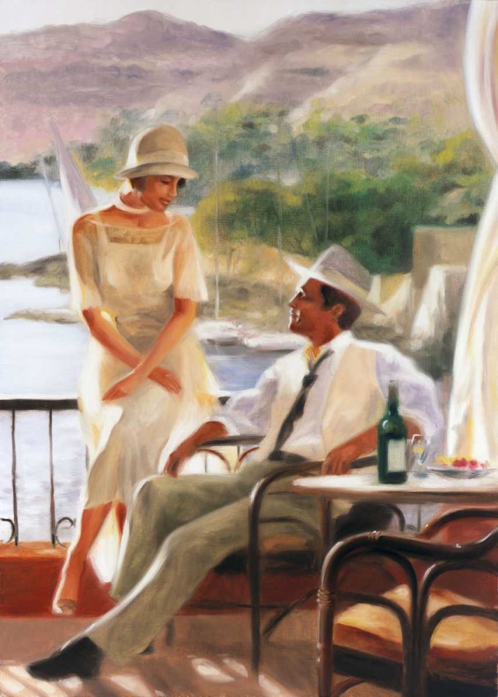 Meeting at the tea-garden art print by E Denis for $57.95 CAD