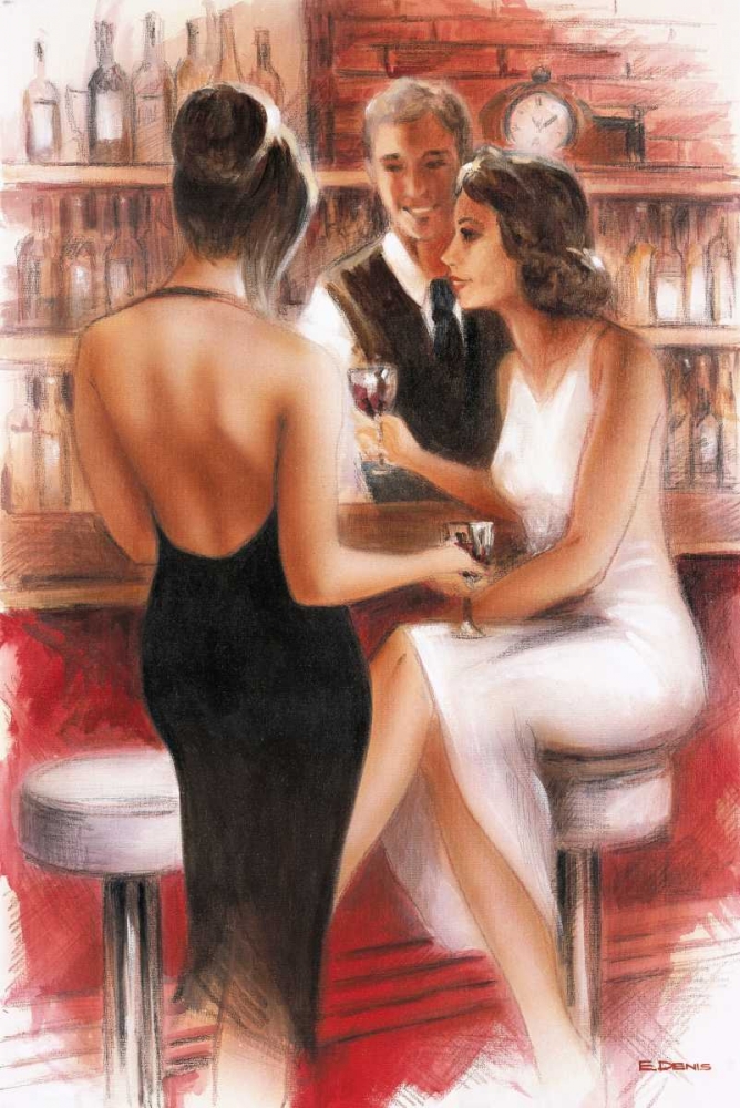 Bar conversations I art print by E Denis for $57.95 CAD
