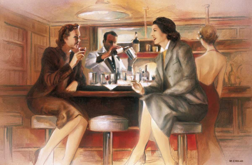 Bar conversations V art print by E Denis for $57.95 CAD