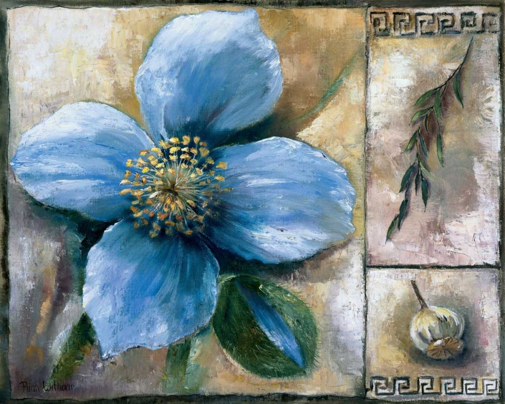 Blue poppy composition art print by Rian Withaar for $57.95 CAD
