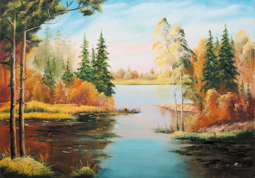 Oil forestlake IV art print by Gusak Natalia for $57.95 CAD