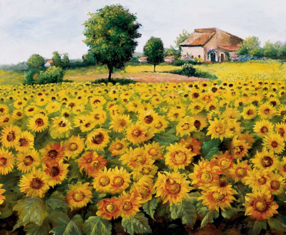 Field with sunflowers art print by Johan Bosman for $57.95 CAD