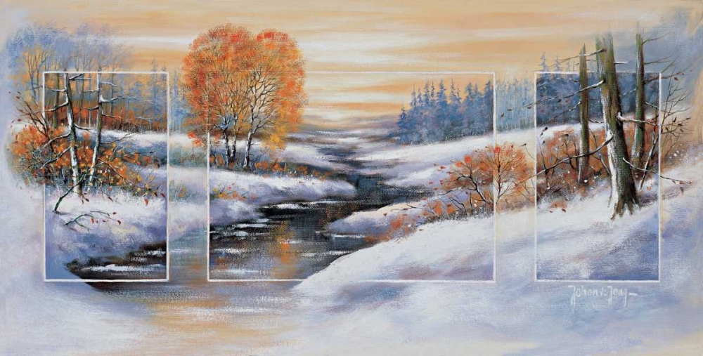 Winter triptychon art print by Johan de Jong for $57.95 CAD