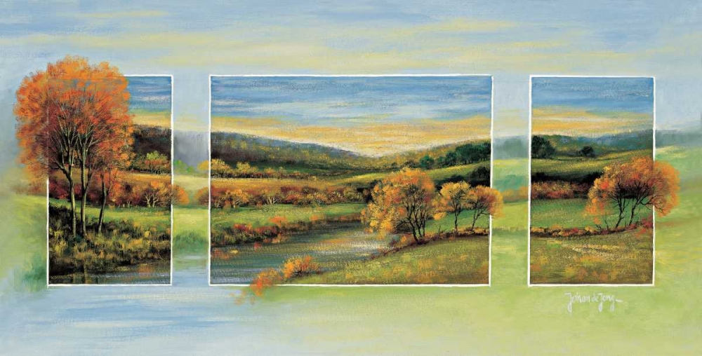 Autumn triptychon art print by Johan de Jong for $57.95 CAD