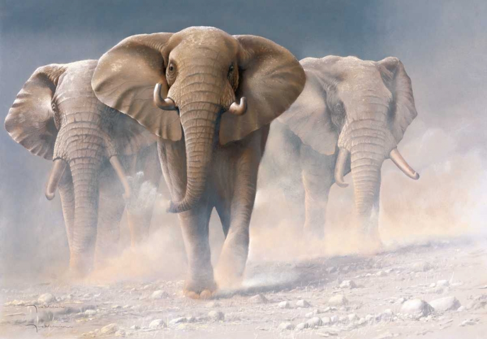 Running elephants I art print by Jan Weenink for $57.95 CAD