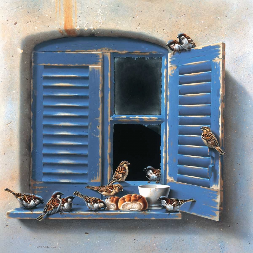 Visiting birds I art print by Jan Weenink for $57.95 CAD