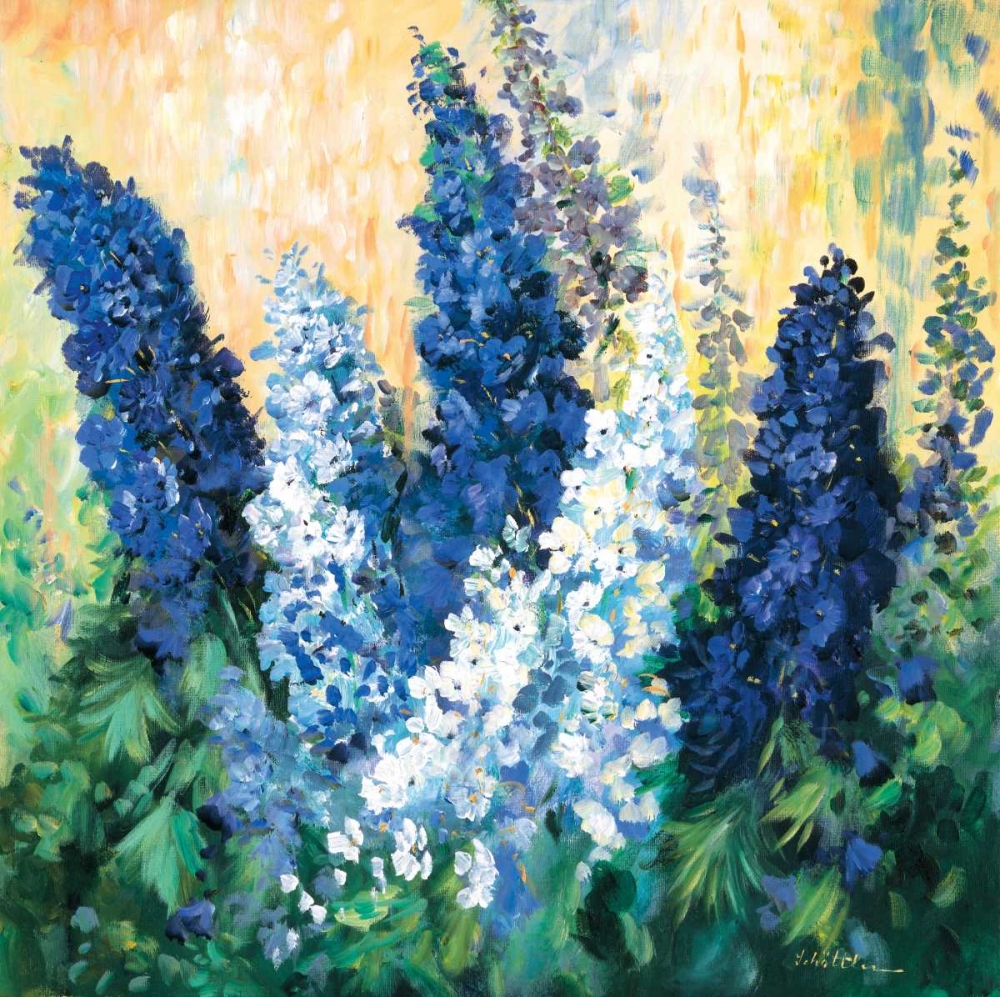 Larkspur in blues art print by Katharina Schottler for $57.95 CAD