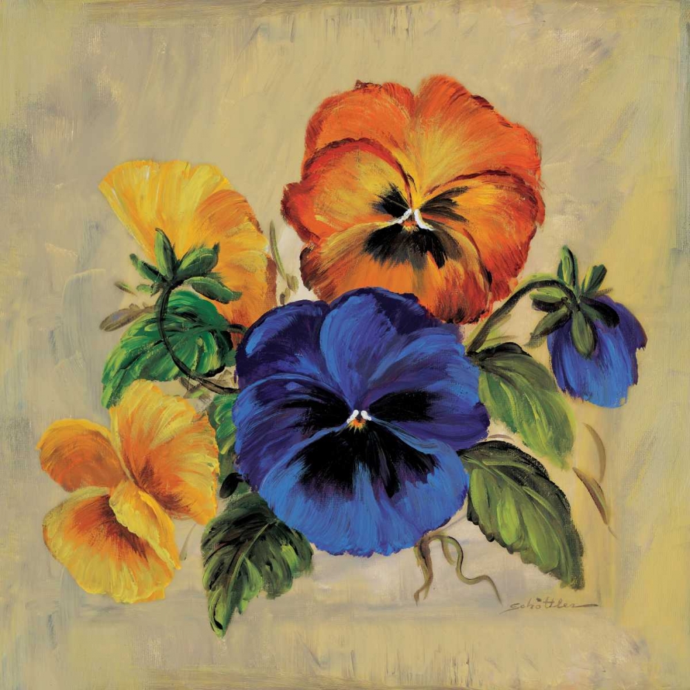 Colourful pansies art print by Katharina Schottler for $57.95 CAD